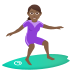 🏄🏾‍♀️ woman surfing: medium-dark skin tone display on JoyPixels